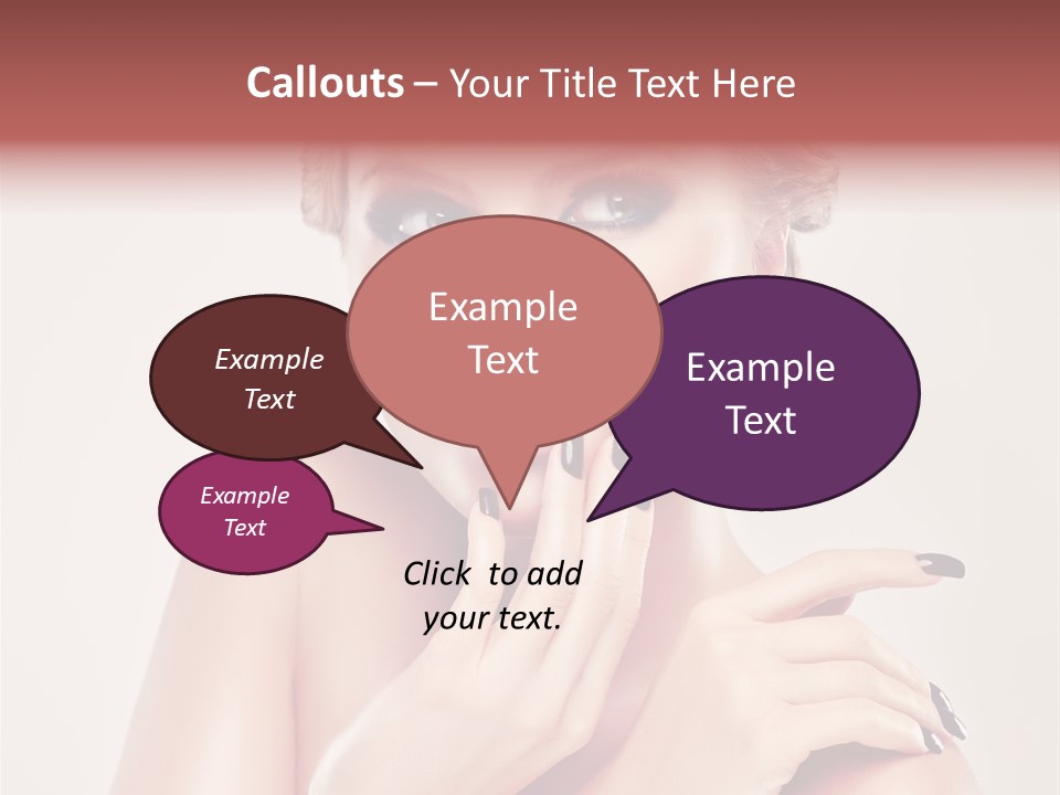 Face Lips Burgundy PowerPoint Template