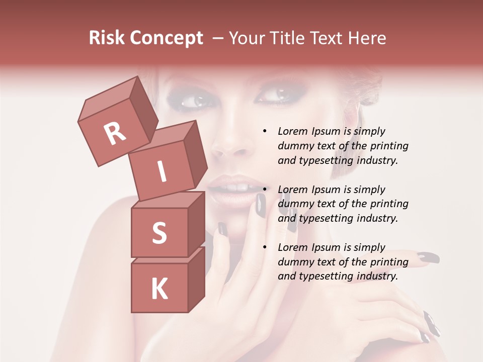 Face Lips Burgundy PowerPoint Template