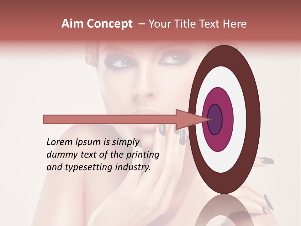 Face Lips Burgundy PowerPoint Template