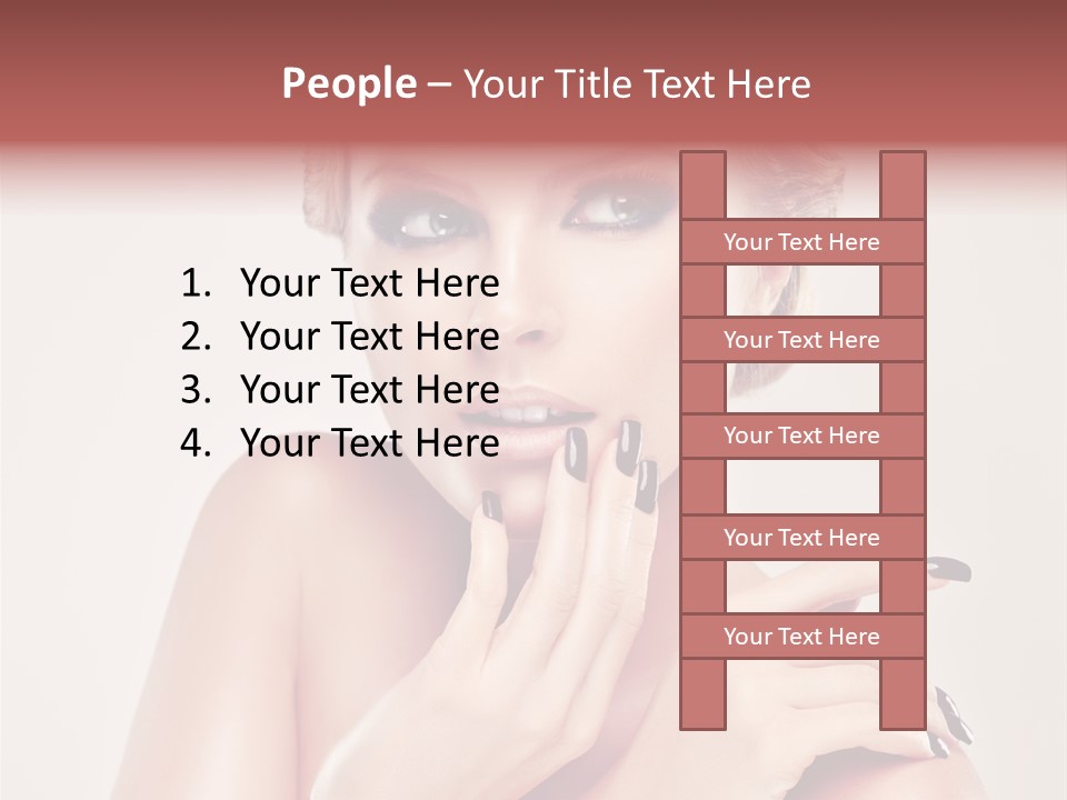 Face Lips Burgundy PowerPoint Template