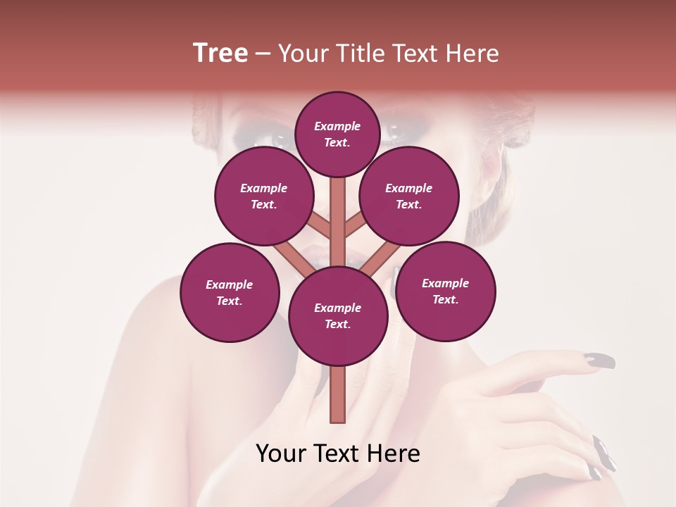 Face Lips Burgundy PowerPoint Template