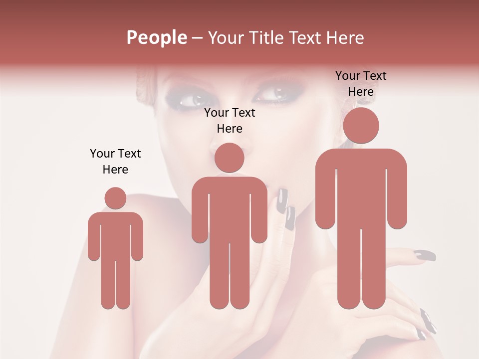 Face Lips Burgundy PowerPoint Template