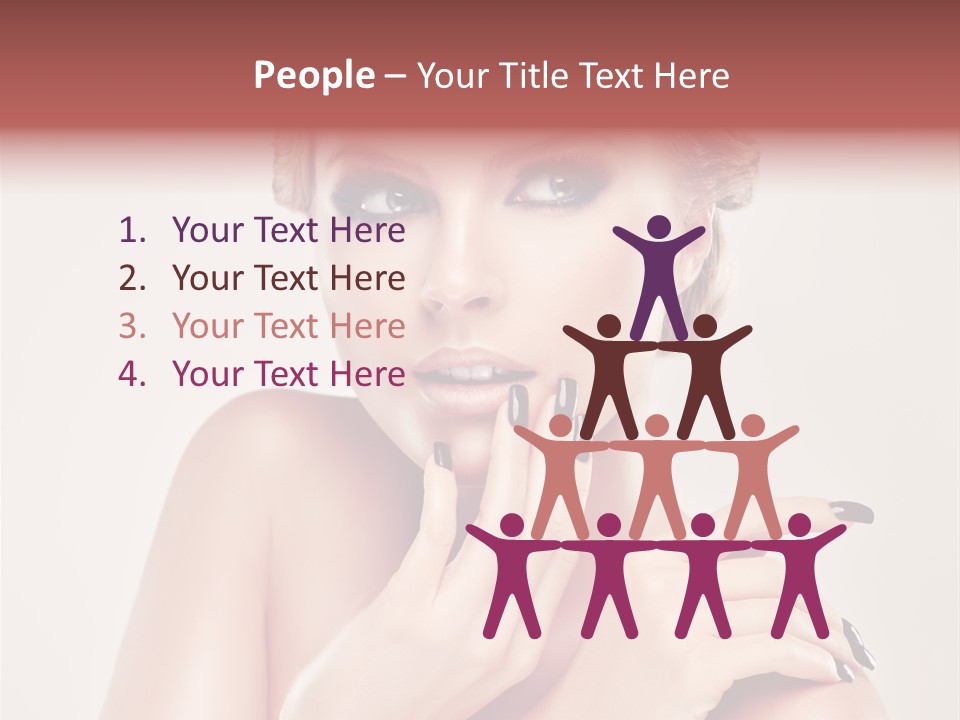 Face Lips Burgundy PowerPoint Template