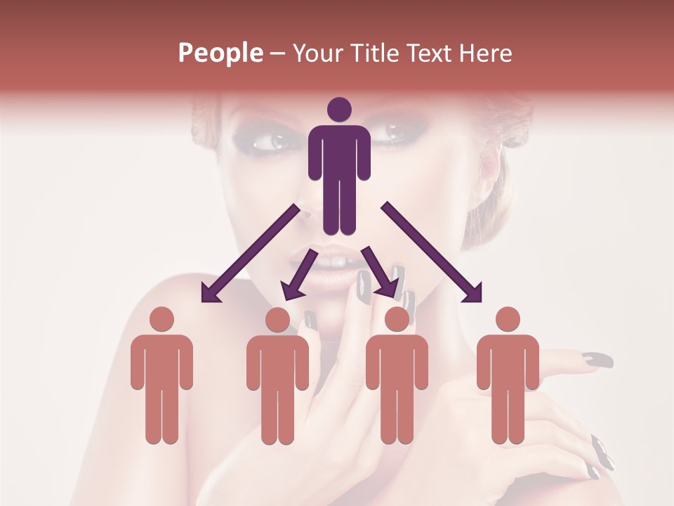 Face Lips Burgundy PowerPoint Template