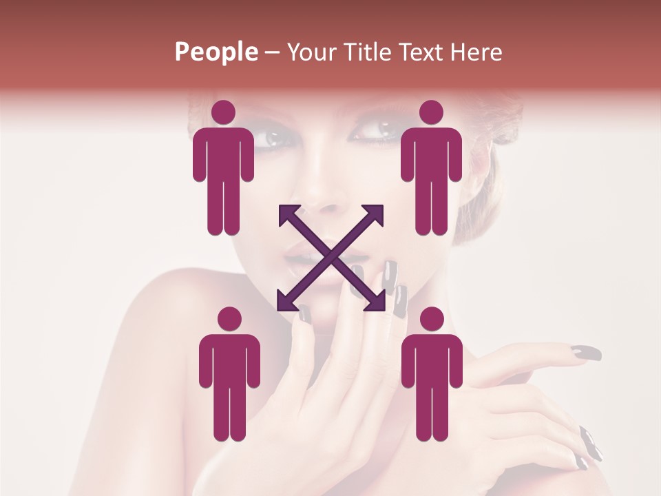 Face Lips Burgundy PowerPoint Template