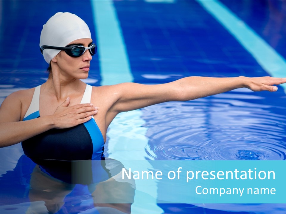 Sportive Goggles Synchronized PowerPoint Template