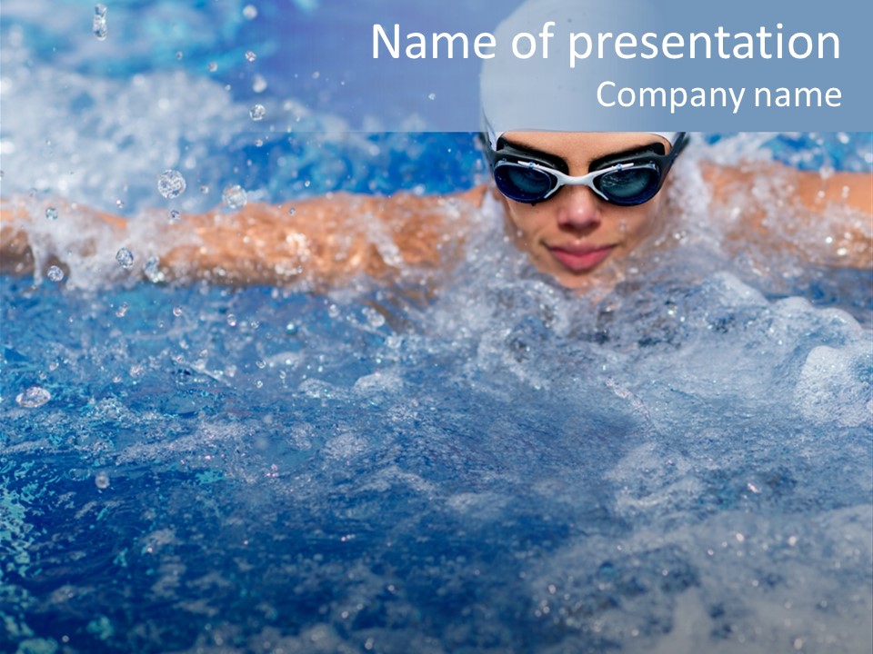 Young Swimmer Female PowerPoint Template