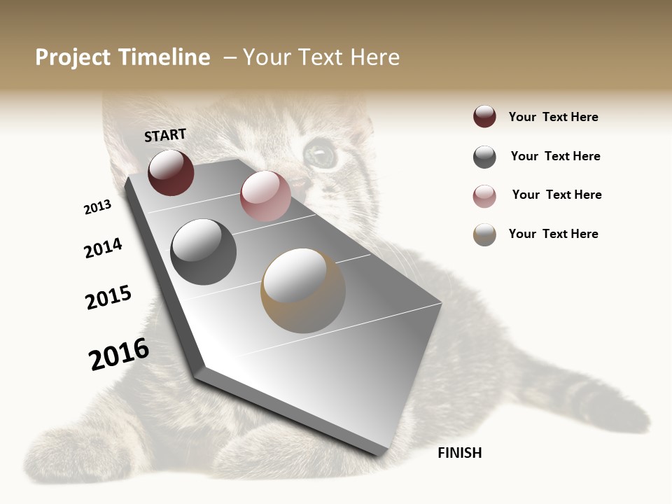 Small Kitty Sweet PowerPoint Template