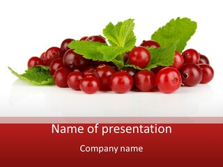 Cranberry Berries Healthy PowerPoint Template