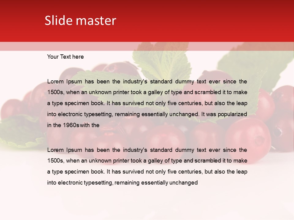 Cranberry Berries Healthy PowerPoint Template