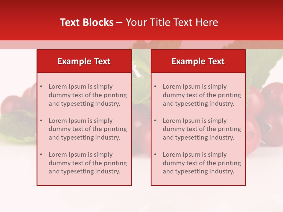 Cranberry Berries Healthy PowerPoint Template
