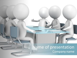 Sitting Character Discussion PowerPoint Template