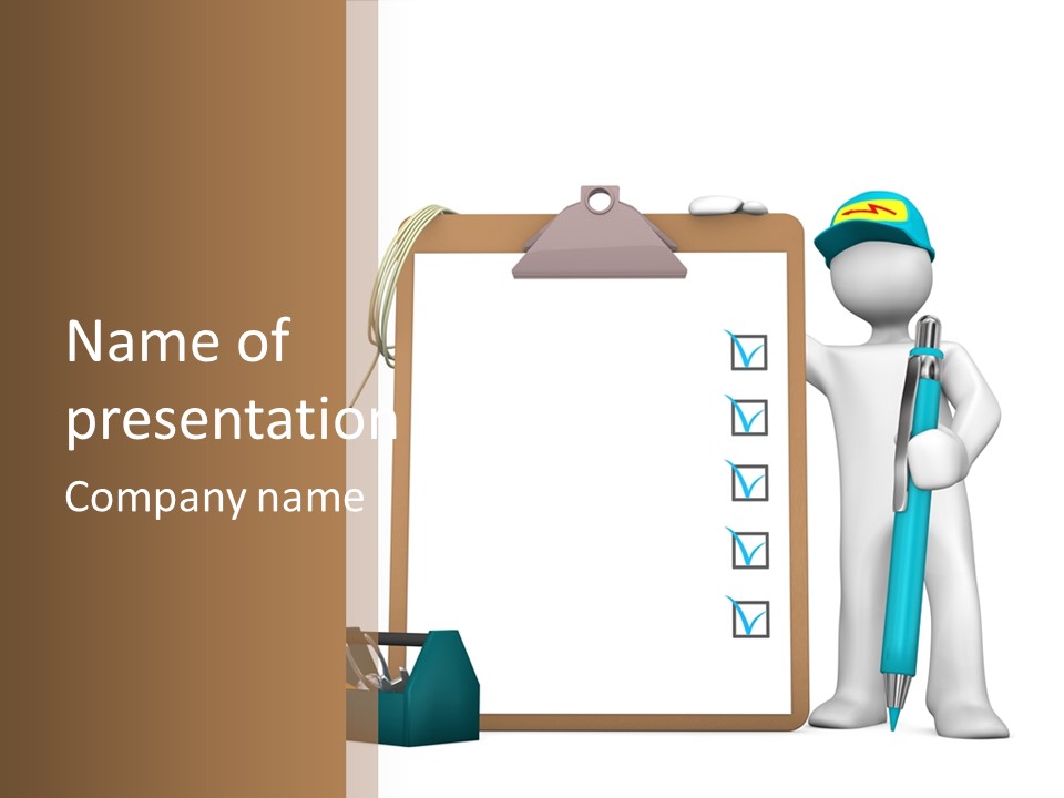 Research Character Man PowerPoint Template