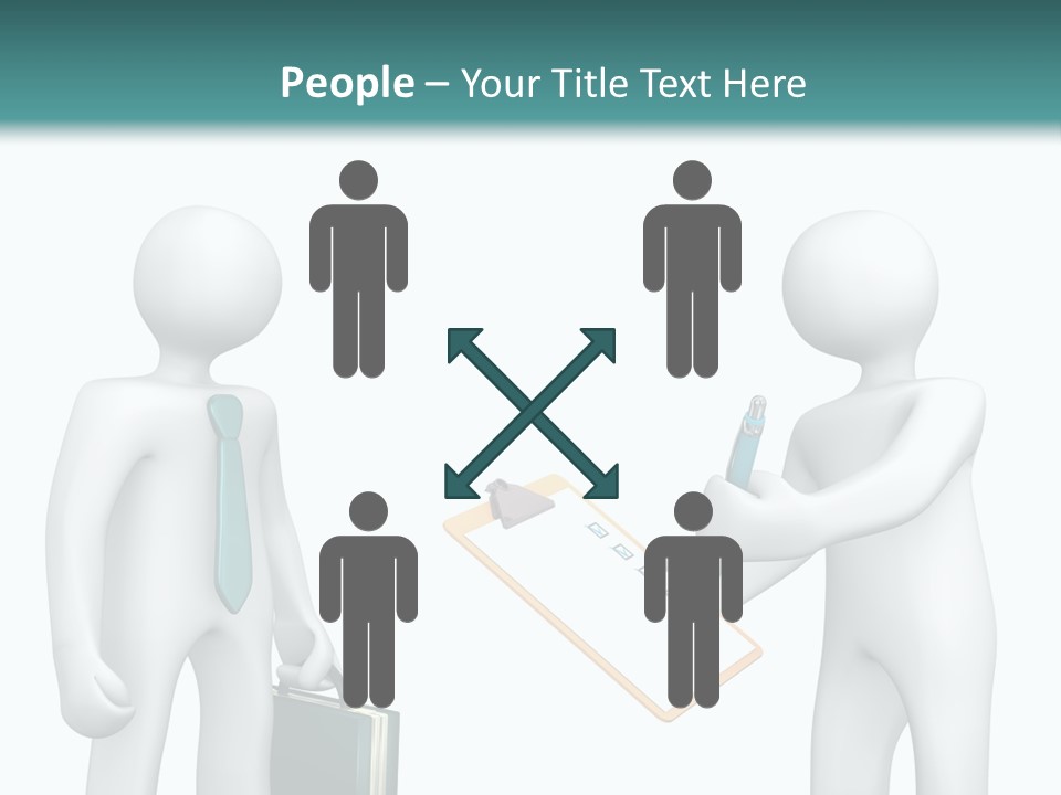 Pen Write Character PowerPoint Template