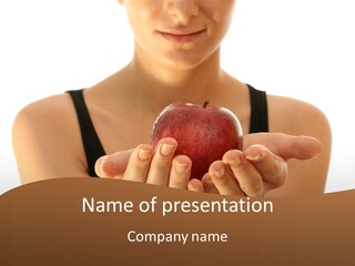 Lady Person Apple PowerPoint Template