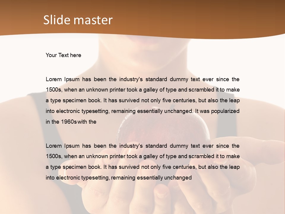 Lady Person Apple PowerPoint Template