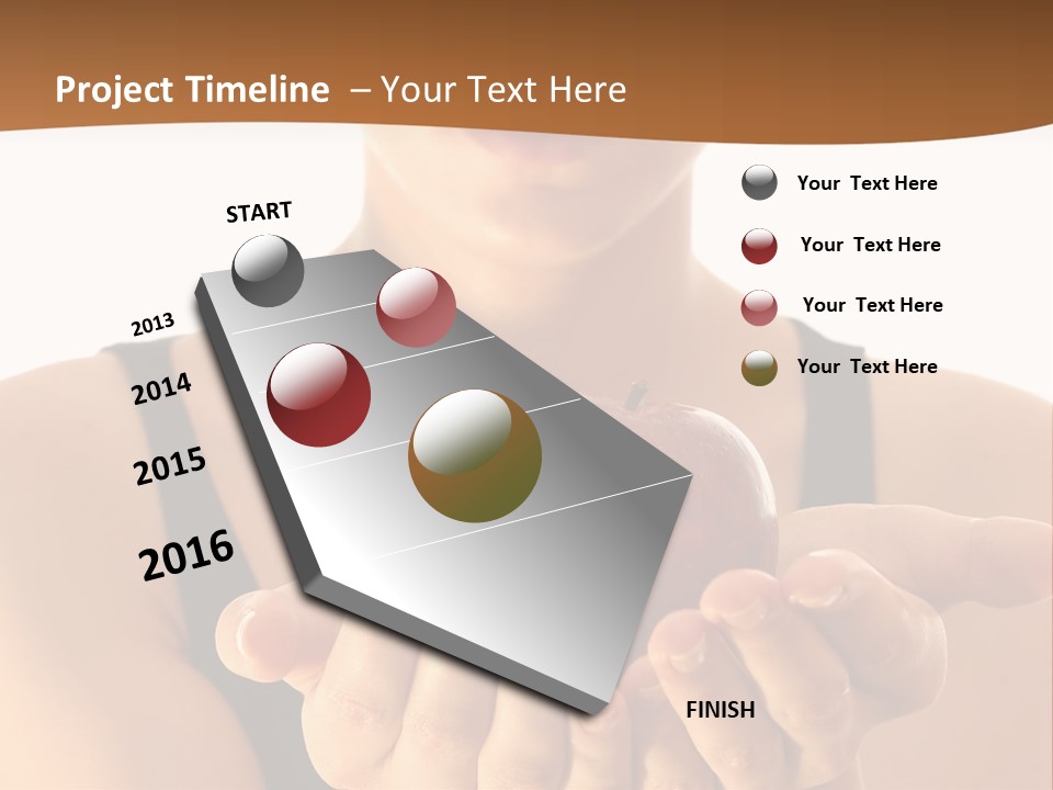 Lady Person Apple PowerPoint Template