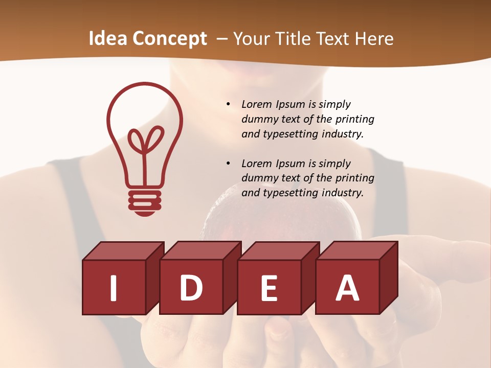 Lady Person Apple PowerPoint Template