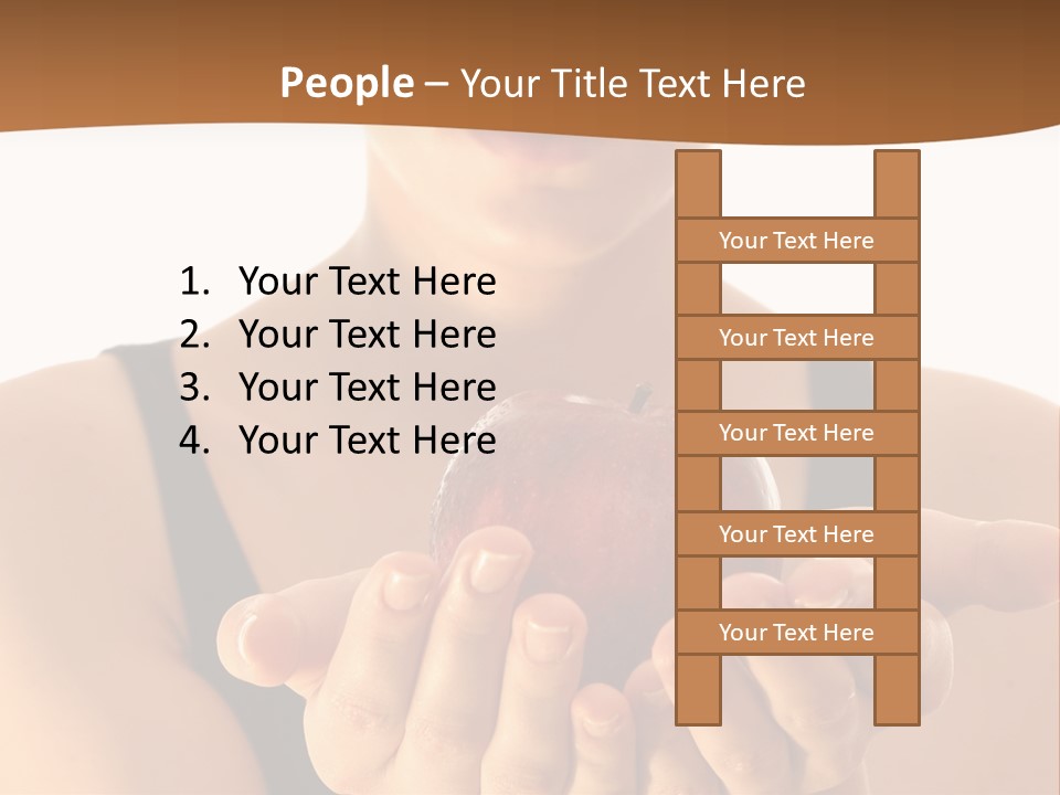 Lady Person Apple PowerPoint Template