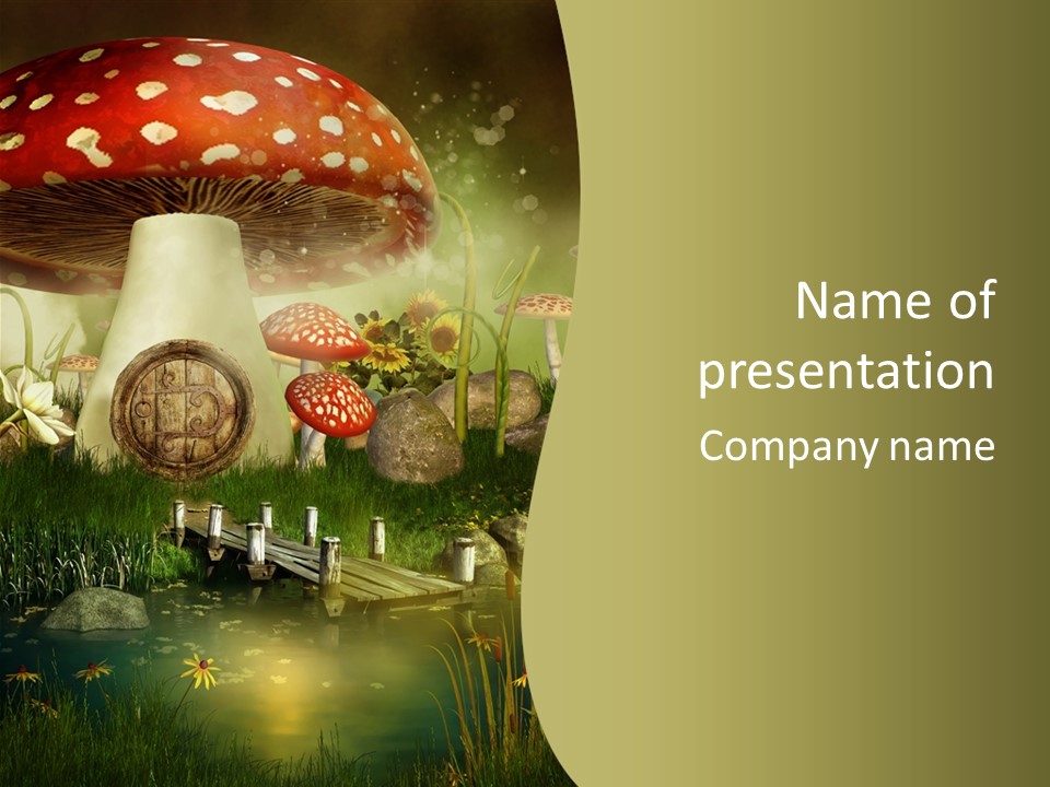 Muchomor Fantasy Czerwony PowerPoint Template