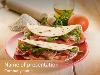 Delicious Rocket Salad PowerPoint Template