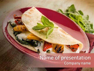 Piada Plate Red PowerPoint Template