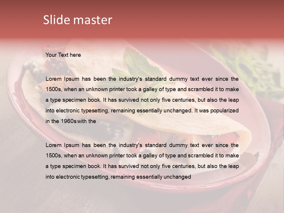 Piada Plate Red PowerPoint Template