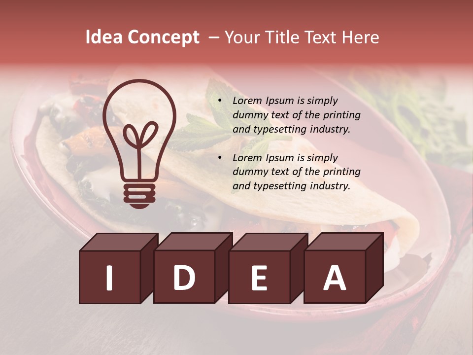 Piada Plate Red PowerPoint Template