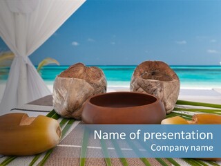 Arrangement Kokosnuss Pavillon PowerPoint Template