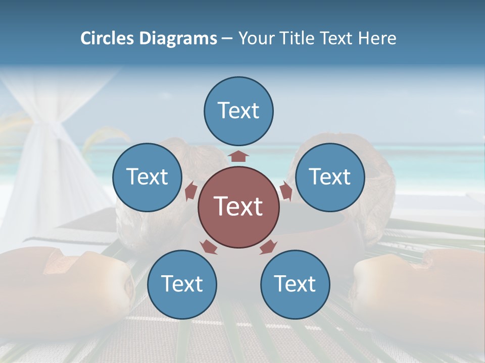 Arrangement Kokosnuss Pavillon PowerPoint Template