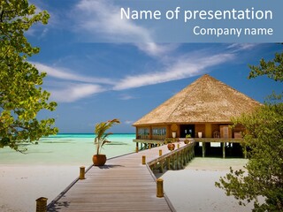 Meer Blauer Himmer Bar PowerPoint Template