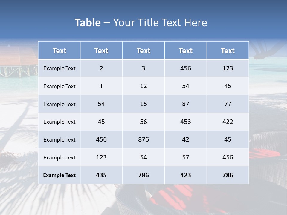 Urlaub Tisch Natur PowerPoint Template