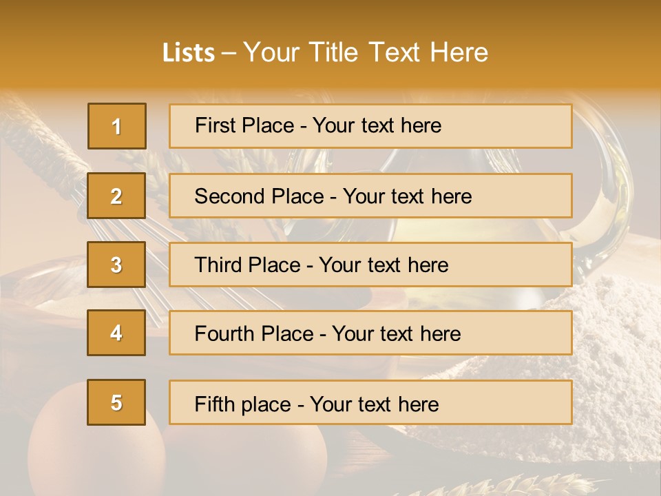 Ingredientes De Pasteler Aceite Harina PowerPoint Template