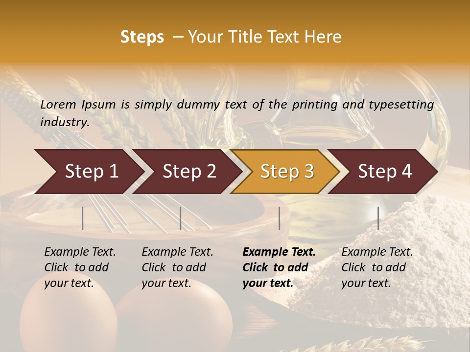 Ingredientes De Pasteler Aceite Harina PowerPoint Template
