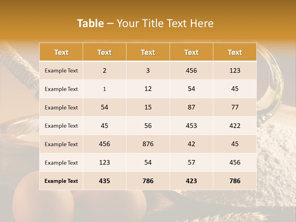 Ingredientes De Pasteler Aceite Harina PowerPoint Template