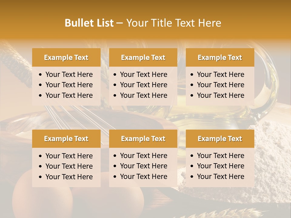 Ingredientes De Pasteler Aceite Harina PowerPoint Template