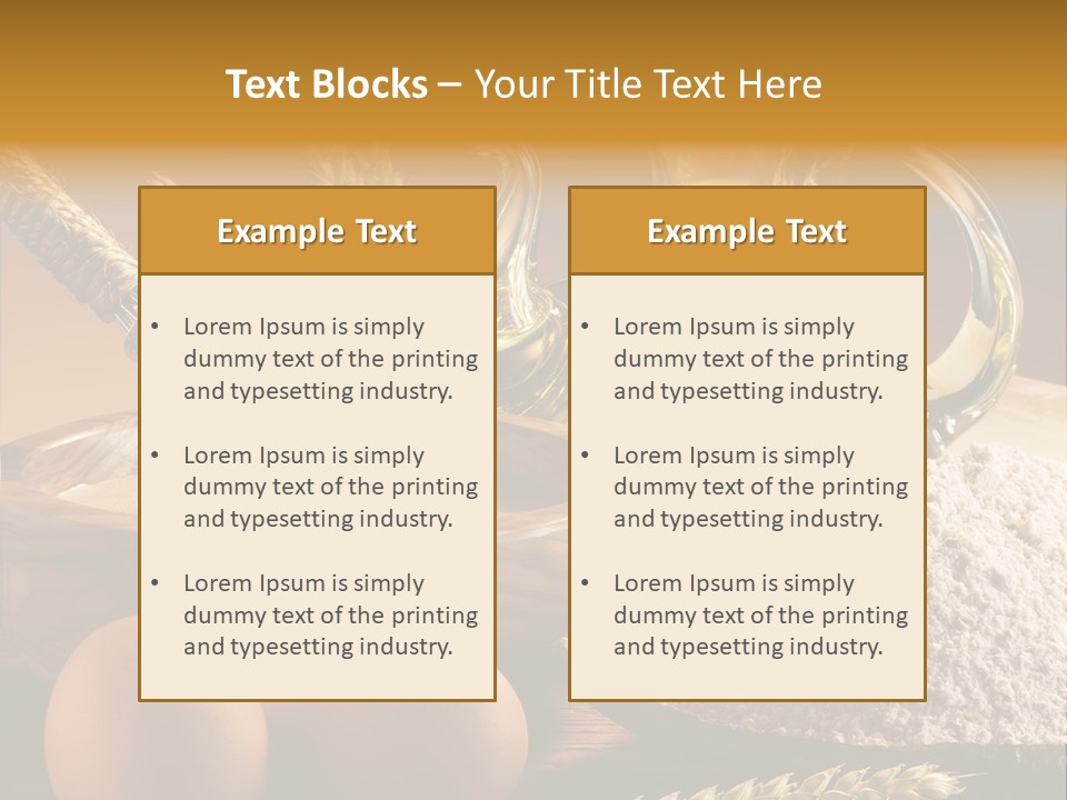 Ingredientes De Pasteler Aceite Harina PowerPoint Template
