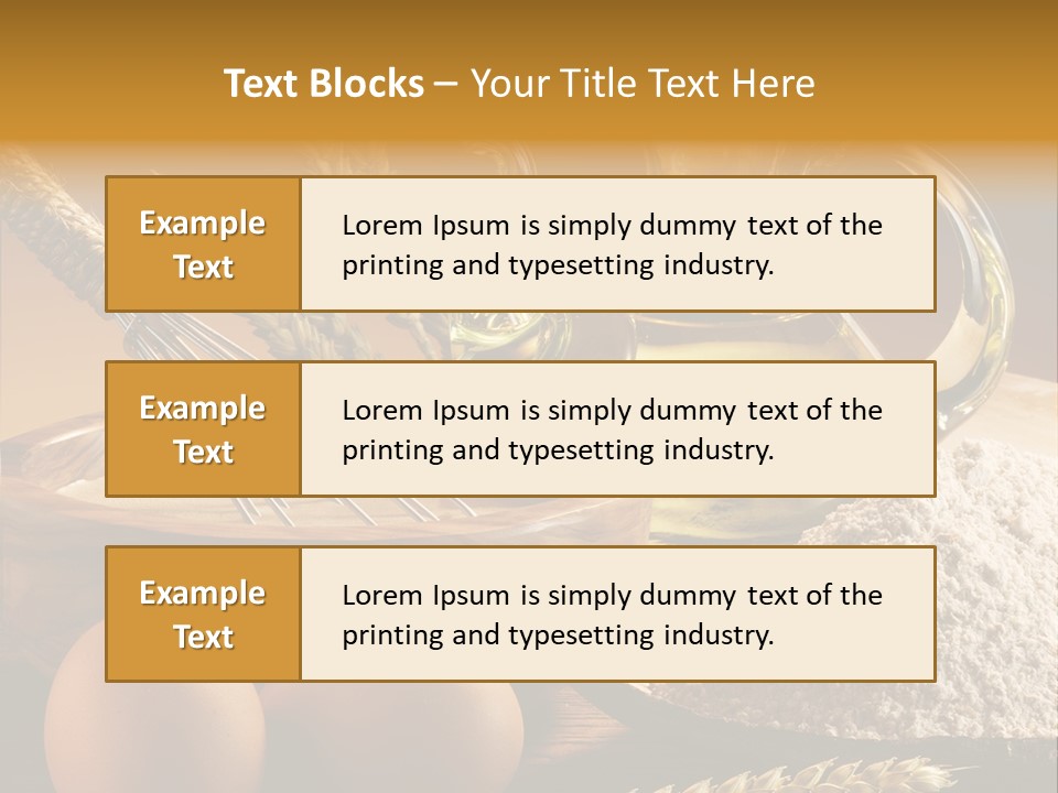 Ingredientes De Pasteler Aceite Harina PowerPoint Template