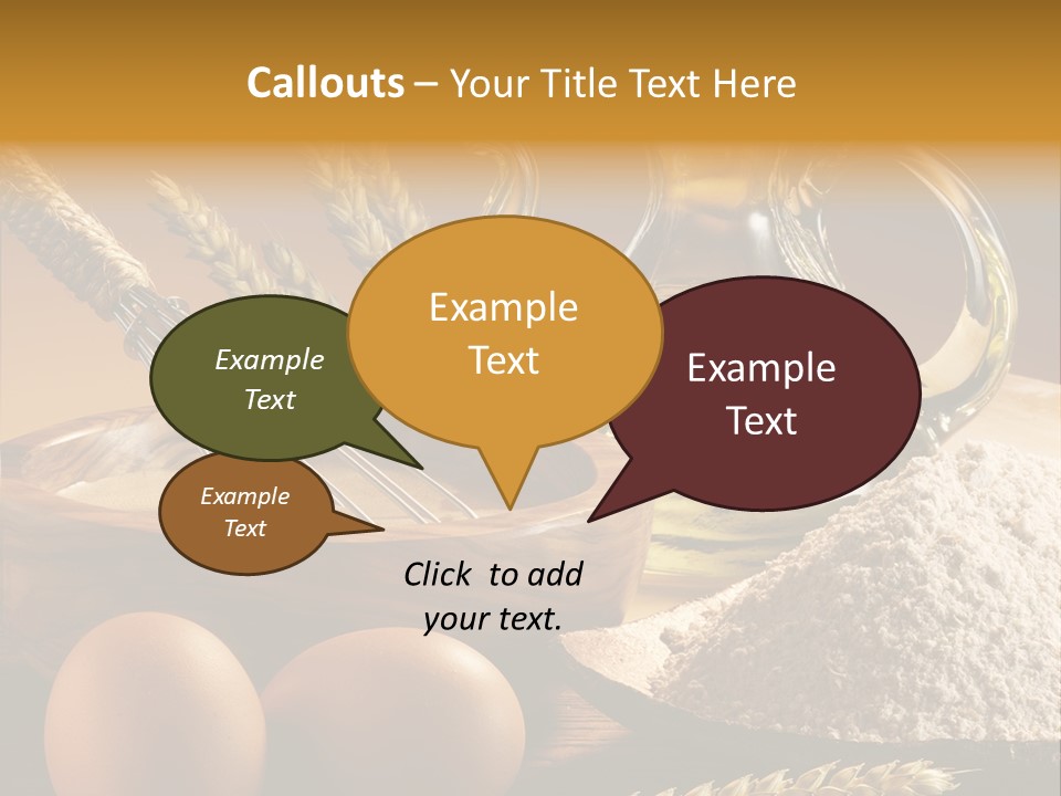 Ingredientes De Pasteler Aceite Harina PowerPoint Template