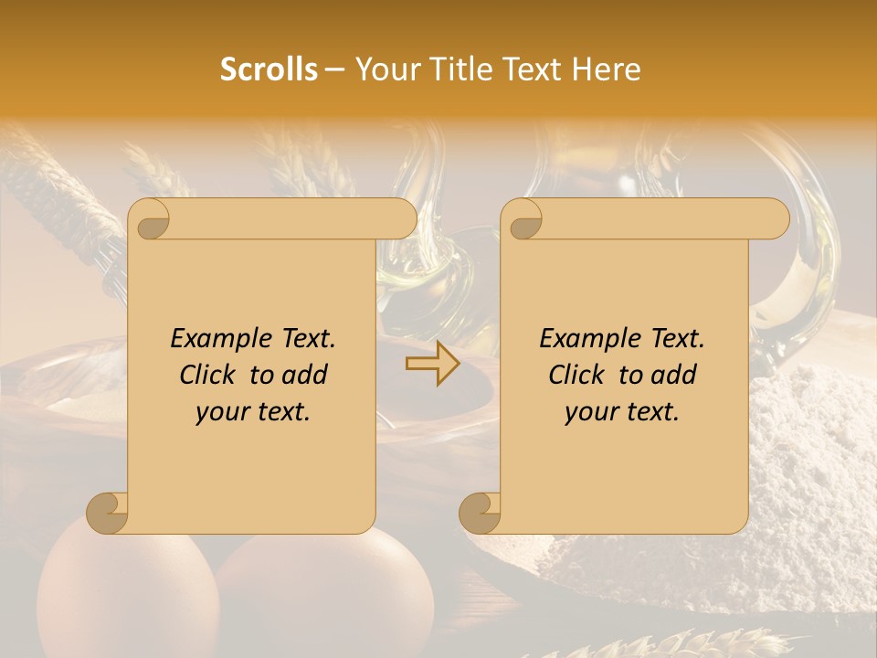 Ingredientes De Pasteler Aceite Harina PowerPoint Template