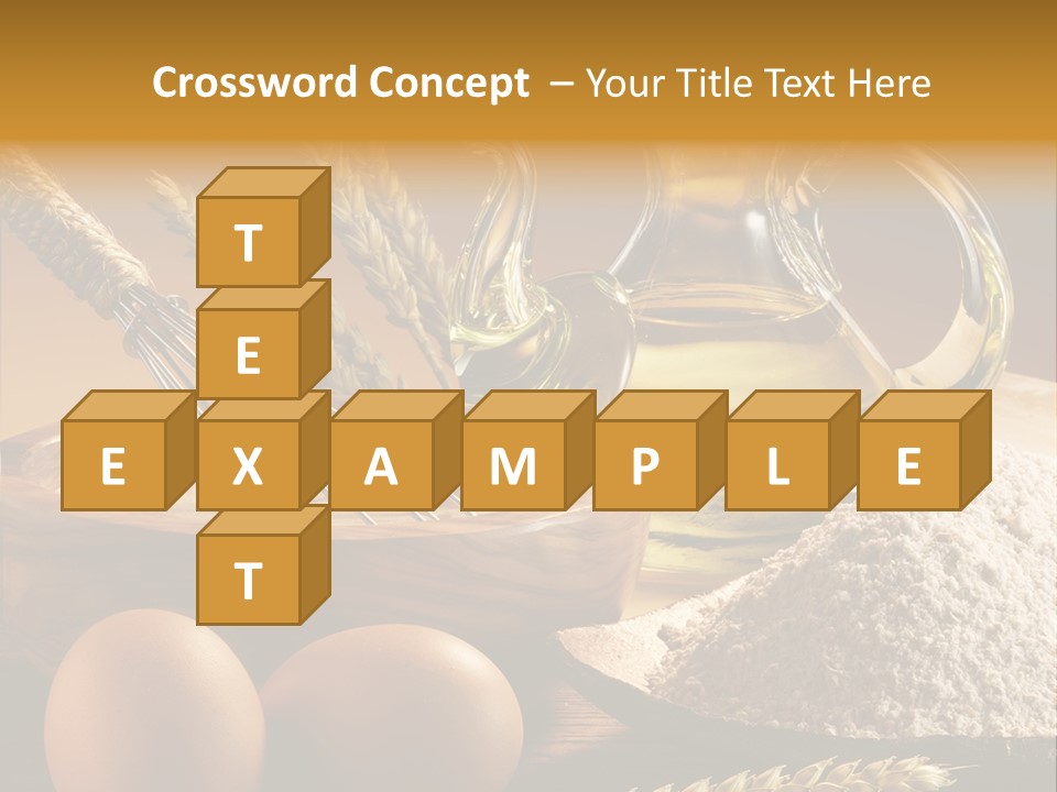 Ingredientes De Pasteler Aceite Harina PowerPoint Template