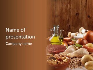 Cebolla Puerros Pollo PowerPoint Template