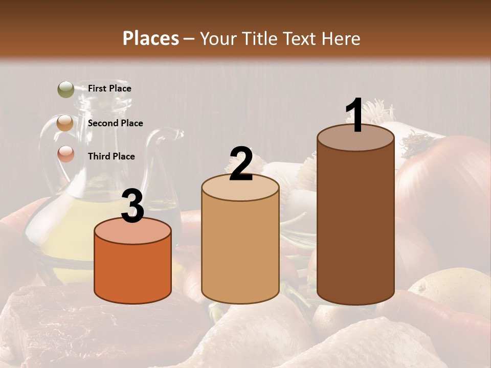 Cebolla Puerros Pollo PowerPoint Template