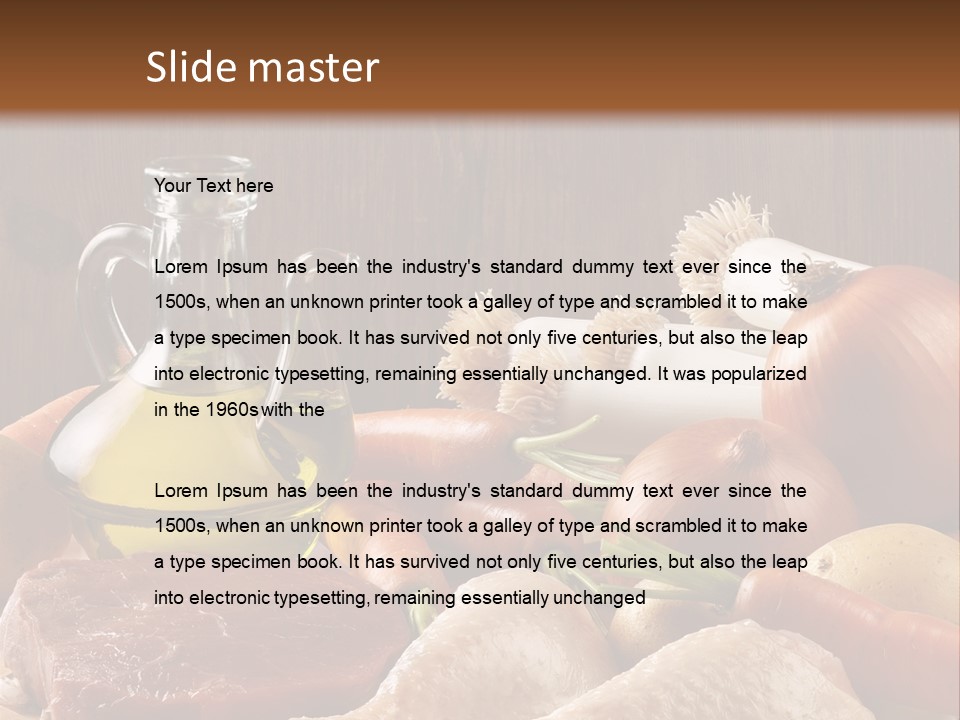Cebolla Puerros Pollo PowerPoint Template