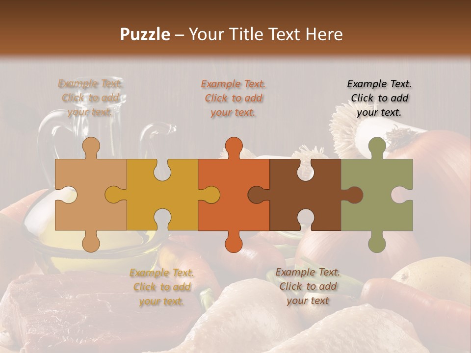 Cebolla Puerros Pollo PowerPoint Template