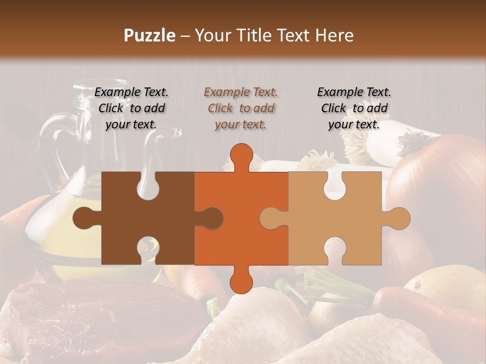Cebolla Puerros Pollo PowerPoint Template