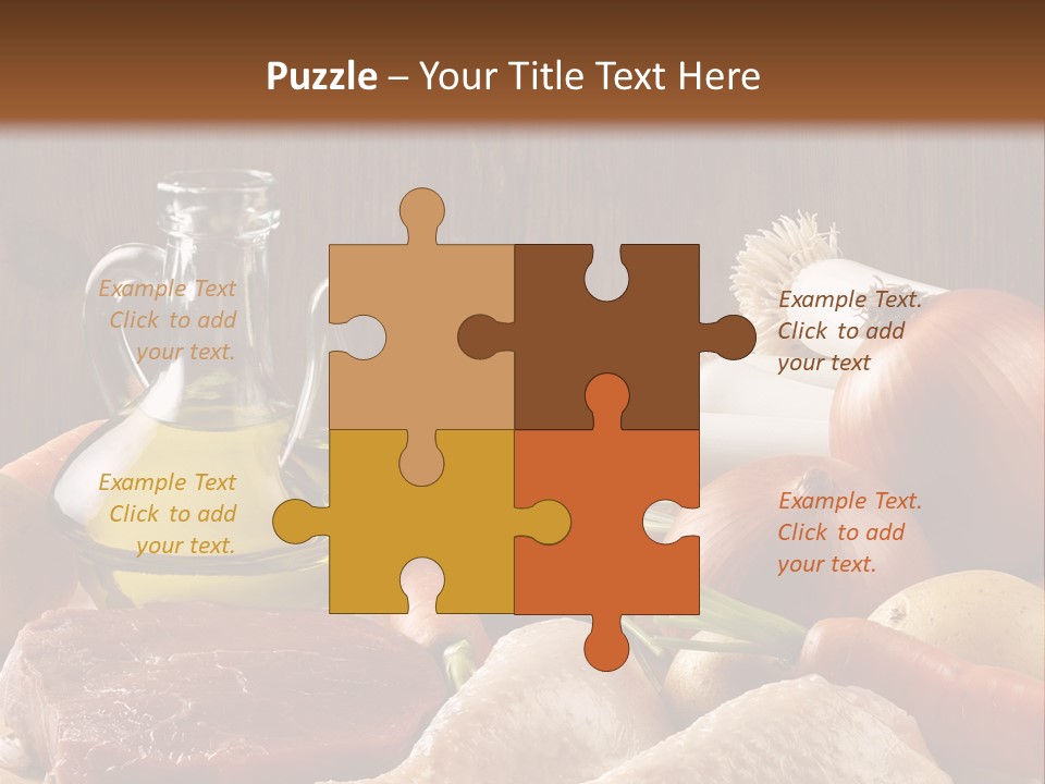 Cebolla Puerros Pollo PowerPoint Template