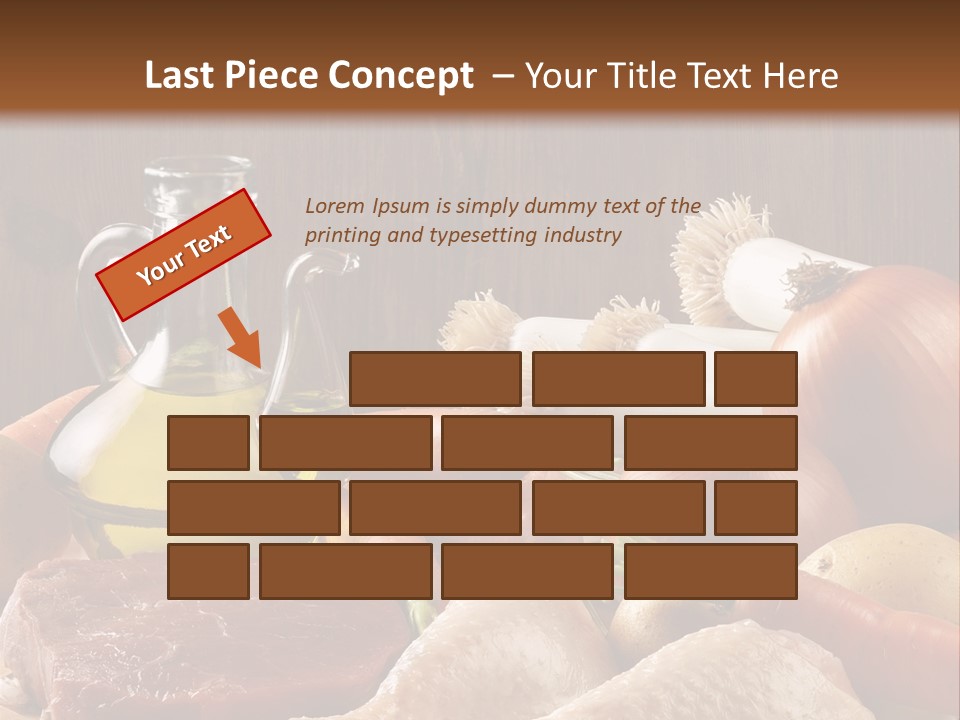 Cebolla Puerros Pollo PowerPoint Template