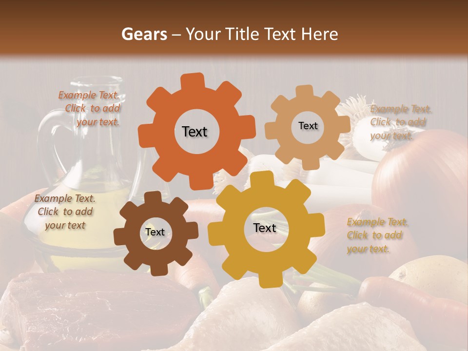 Cebolla Puerros Pollo PowerPoint Template