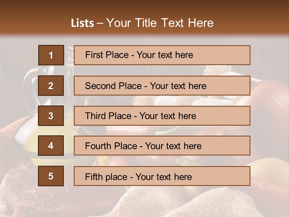 Cebolla Puerros Pollo PowerPoint Template